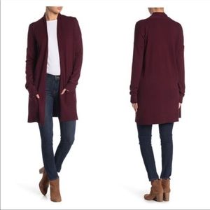 CYRUS Burgundy Open Front Cardigan Sweater